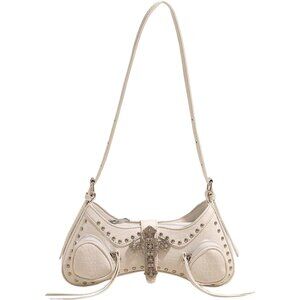 Compact Women's Punk Handbag with Zipper Closure - Perfect for Essentials